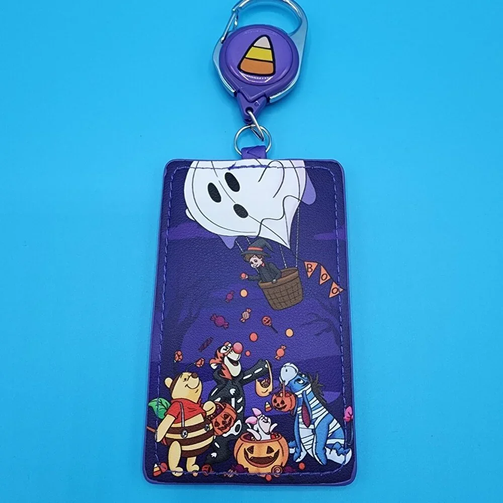 Loungefly Winnie the Pooh Trick or Treat Halloween Retractable Lanyard ID Holder